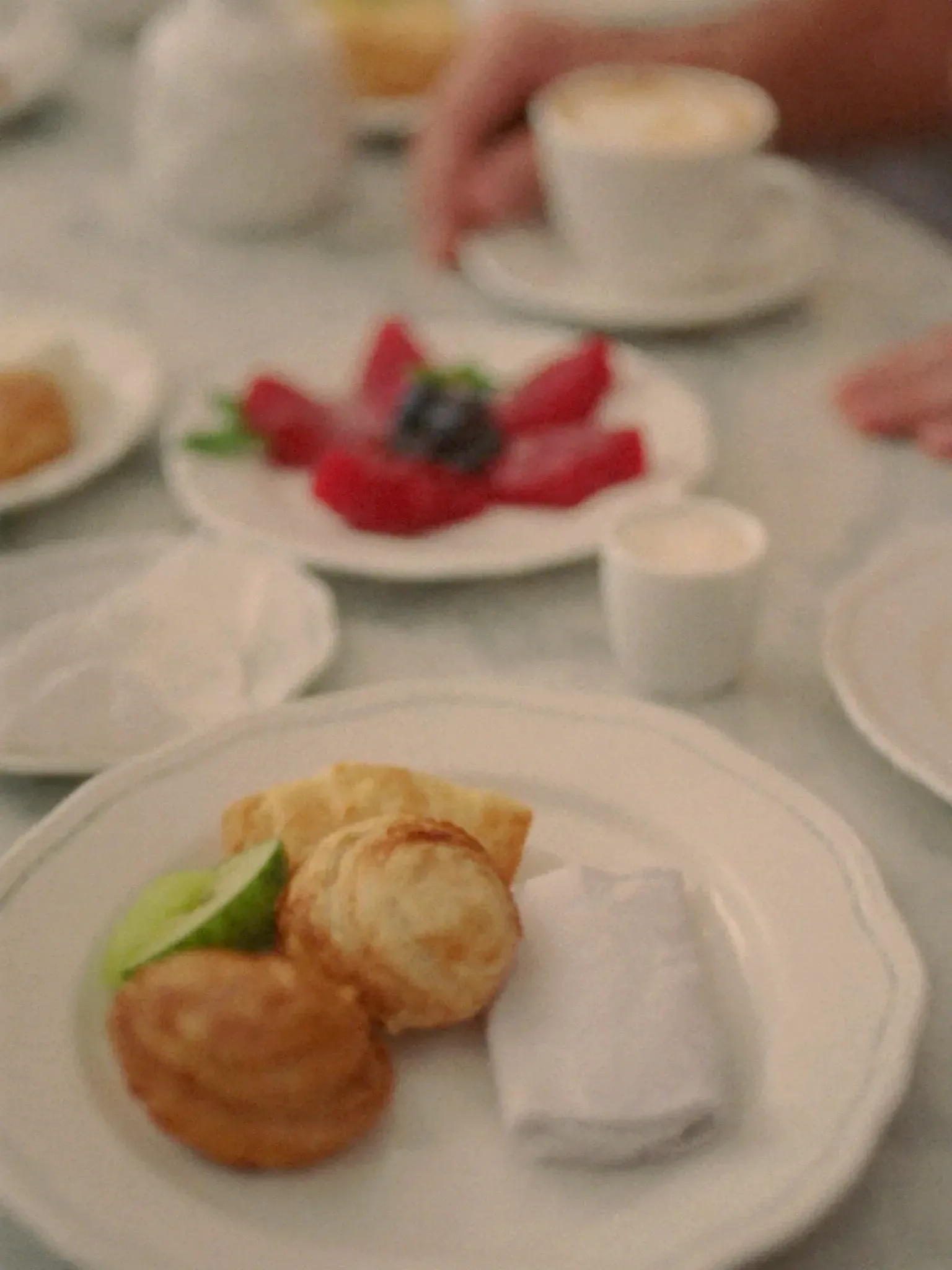 Elegant breakfast still life on marble (placeholder)